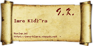 Imre Klára névjegykártya