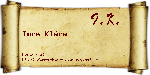 Imre Klára névjegykártya