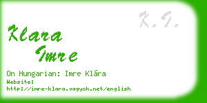 klara imre business card